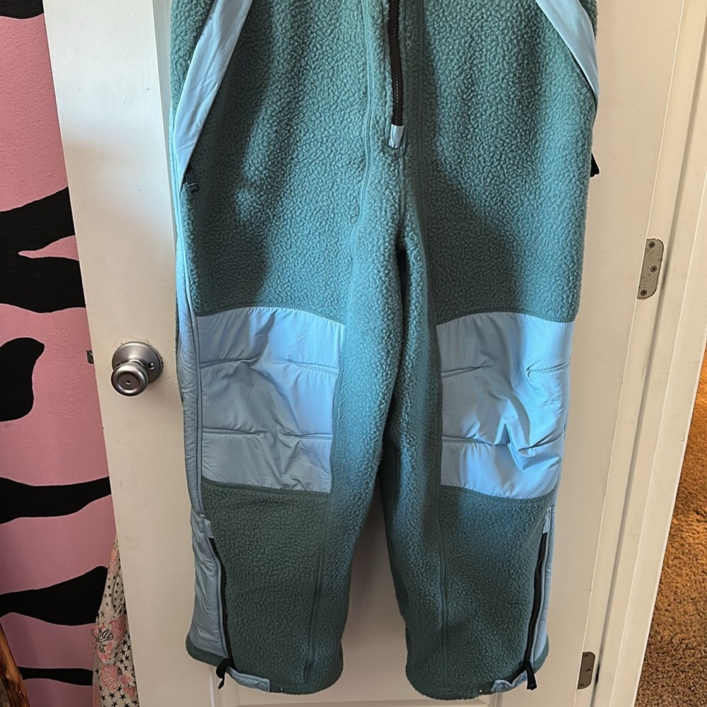 Free People teal and blue colorblock overalls - Picture 5 of 8